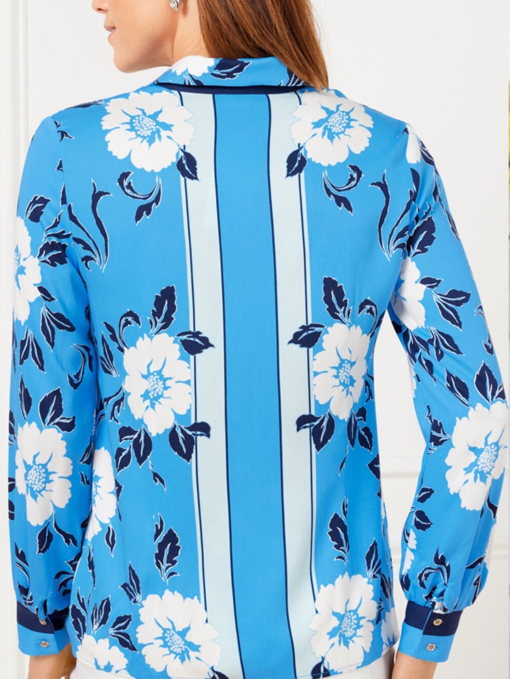Talbots Button Front Shirt-Delightful Floral~Medium - Picture 3 of 12